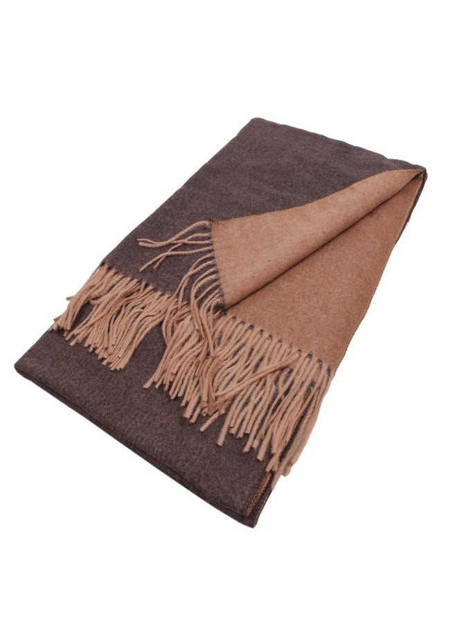 TZ Promise Womens Travel Scarf Warm Cashmere Feel Two-Tone Reversible Shawls and Wraps for Winter (Brown) - Image 3